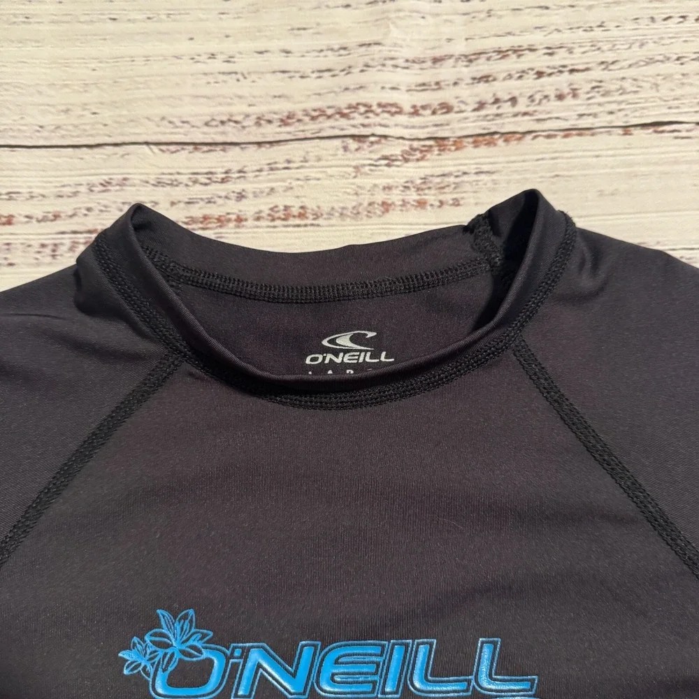 O'NEILL Youth‎ Basic Skins UPF 50+ Short Sleeve Rash Guard Black Girls Size L